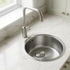 Pure.Sink Rondo Stainless Steel Round Sink—Flush-Mount, Under-Mount, and Over-Mount, 37 cm PRN38-02